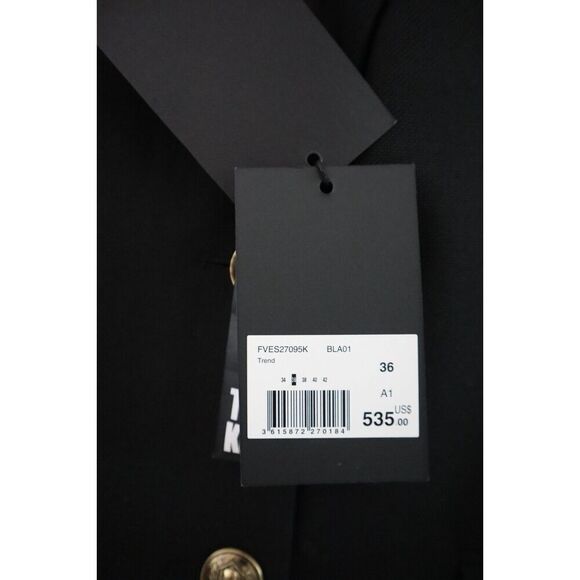 The Kooples FVES27095K Women's Sz 36 Black Wool-Blend Oversized Fit Blazer - Picture 5 of 9